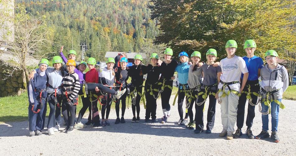 Schulklasse auf Sportwoche